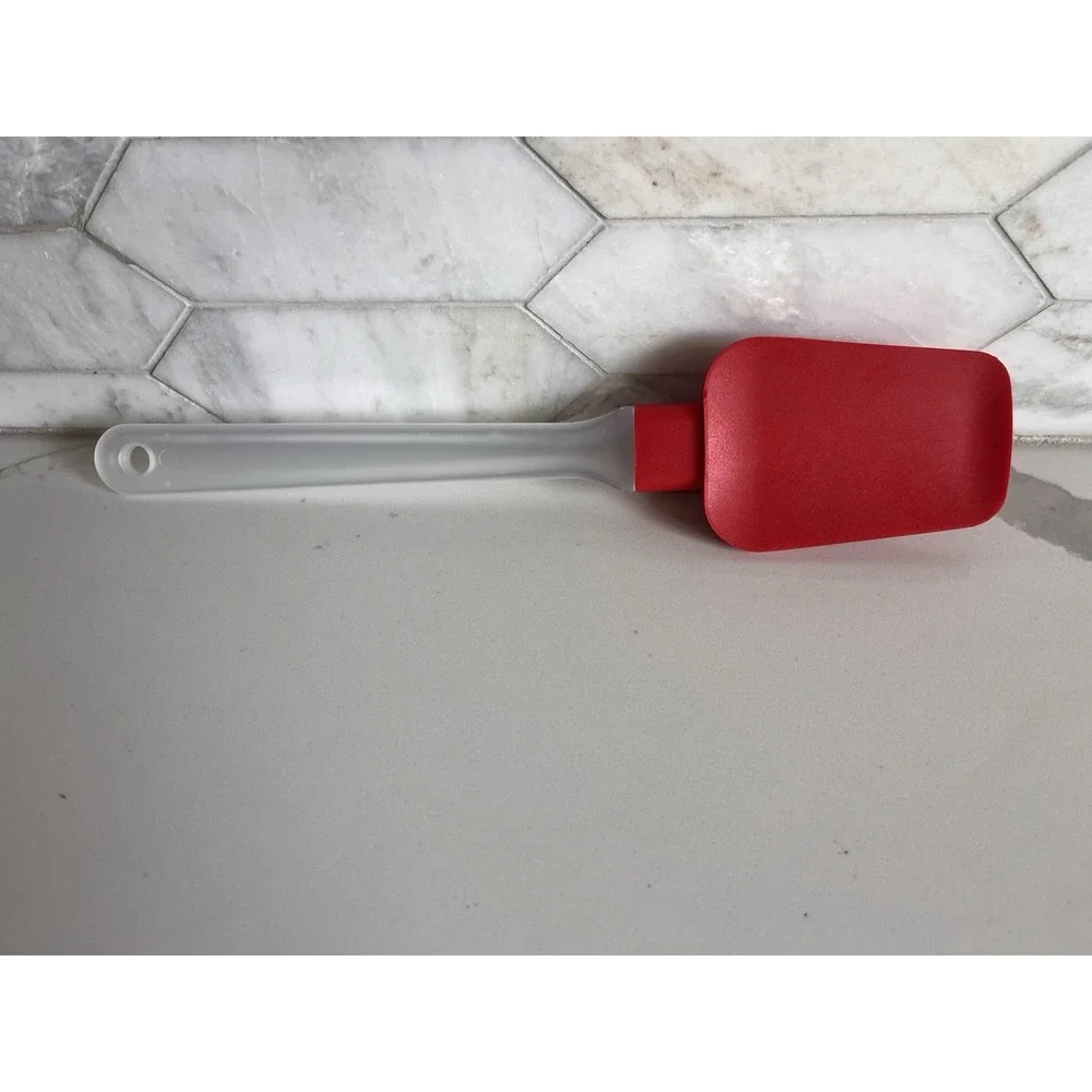 Red Baking‎ Silicone Versatile Spoon Spatula with Frosted Acrylic Handle